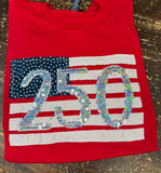 American Flag with 250, Anniversary Tee
