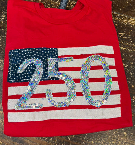 American Flag with 250, Anniversary Tee
