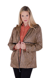 Leopard Print Charles River Rain Jacket Monogrammed