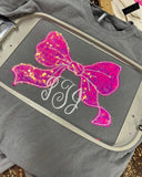 Sequin Bow with Monogram Tee