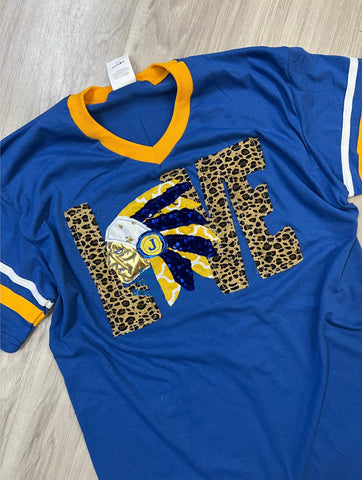 LOVE Logo Jersey Style Shirt - Leopard and Team Colors