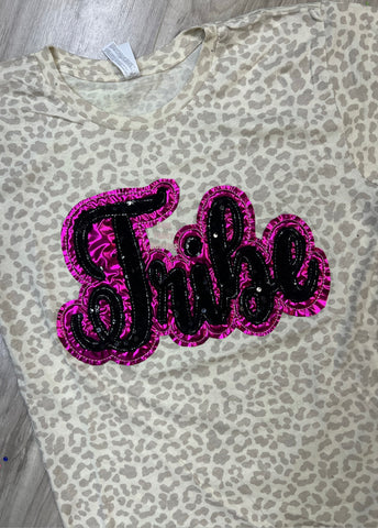 Team/Spirit Shirt - Double Stacked Pink Shiny and Black Sequins