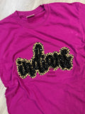 Double Stacked Cursive Team Name - Leopard and Sequins