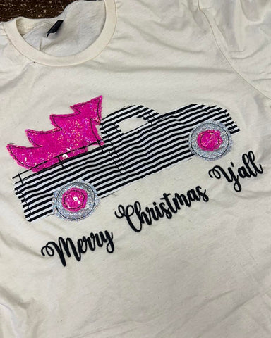 Neon Pink Glam Merry Christmas TRUCK