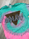 Leopard Triangle and Team Name Spirit Shirt - Tie Dye