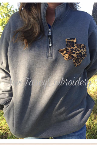 Charles River Quarterzip with Leopard State