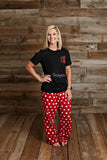 Christmas Pajamas - Black Shirt - Buffalo Plaid/Polka Dot Pants