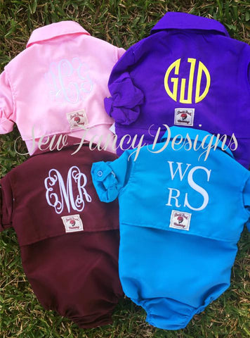 Monogrammed Baby Fishing Onesie, Baby fishing shirt, Monogrammed baby shirt  – Sew Fancy Designs