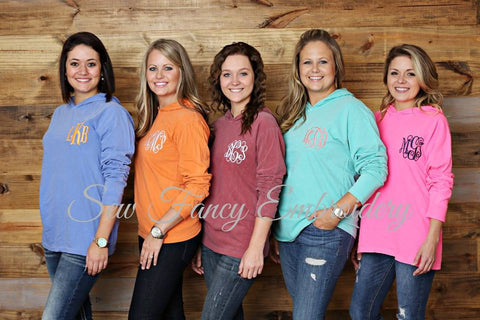 Monogram Comfort Color Tee, Embroidered Monogrammed T-shirt