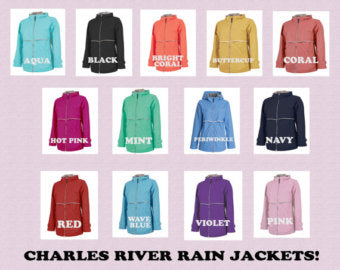 Monogram Rain Jacket for Women From Charles Rivers Grey 
