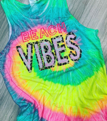 BEACH VIBES Tie Dye Tank / Shirt