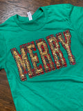 MERRY Shirt - Double Stacked with Leopard and Buffalo Plaid