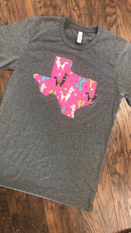 State Shirt with Llama/Cactus Fabric