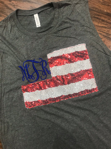 Flag Monogram T Shirt / Tank Top