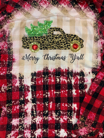 Merry Christmas Y'all Truck Flannel Shirt - 2021