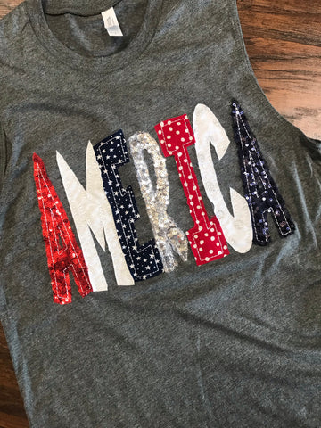 AMERICA T-shirt Red, White, Navy