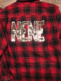 NAME Flannel with Mermaid Sequin Monogram