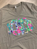 Lilly Pulitzer Fabric Monogrammed Short Sleeve tee, Monogrammed tee