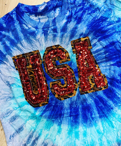 Tie Dye Double stacked USA Shirt