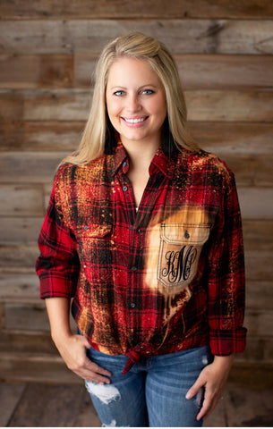Monogrammed Long Sleeve Flannel Shirt Monogrammed Long Sleeve Flannel Shirt
