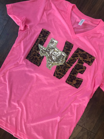 Mermaid Sequin LOVE Shirt with Leopard Letters/Sequin State
