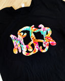 Tie Dye Fabric Monogrammed Short Sleeve tee, Monogrammed tee