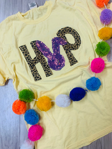 HOP Tee with Leopard and Sequins