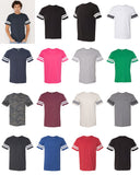Sports Name Double Stacked Tee - Jersey Style - Leopard and Sports fabric