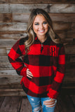 Plaid/Camo Monogrammed Sherpa Quarterzip Pullover