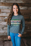 Christmas Fabric Monogrammed Shirt- Katie