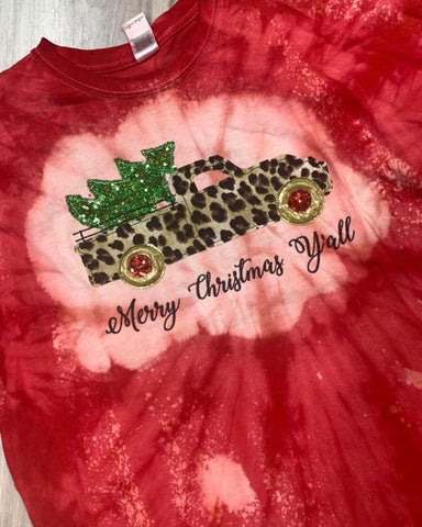 Tie Dye Merry Christmas Truck Shirt - Christmas 2020